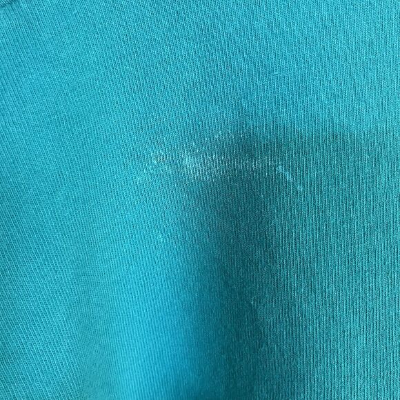 Vintage 1980s University Of Jesus Christ T Shirt Single Stitch Teal Blue Size XL - Picture 5 of 7